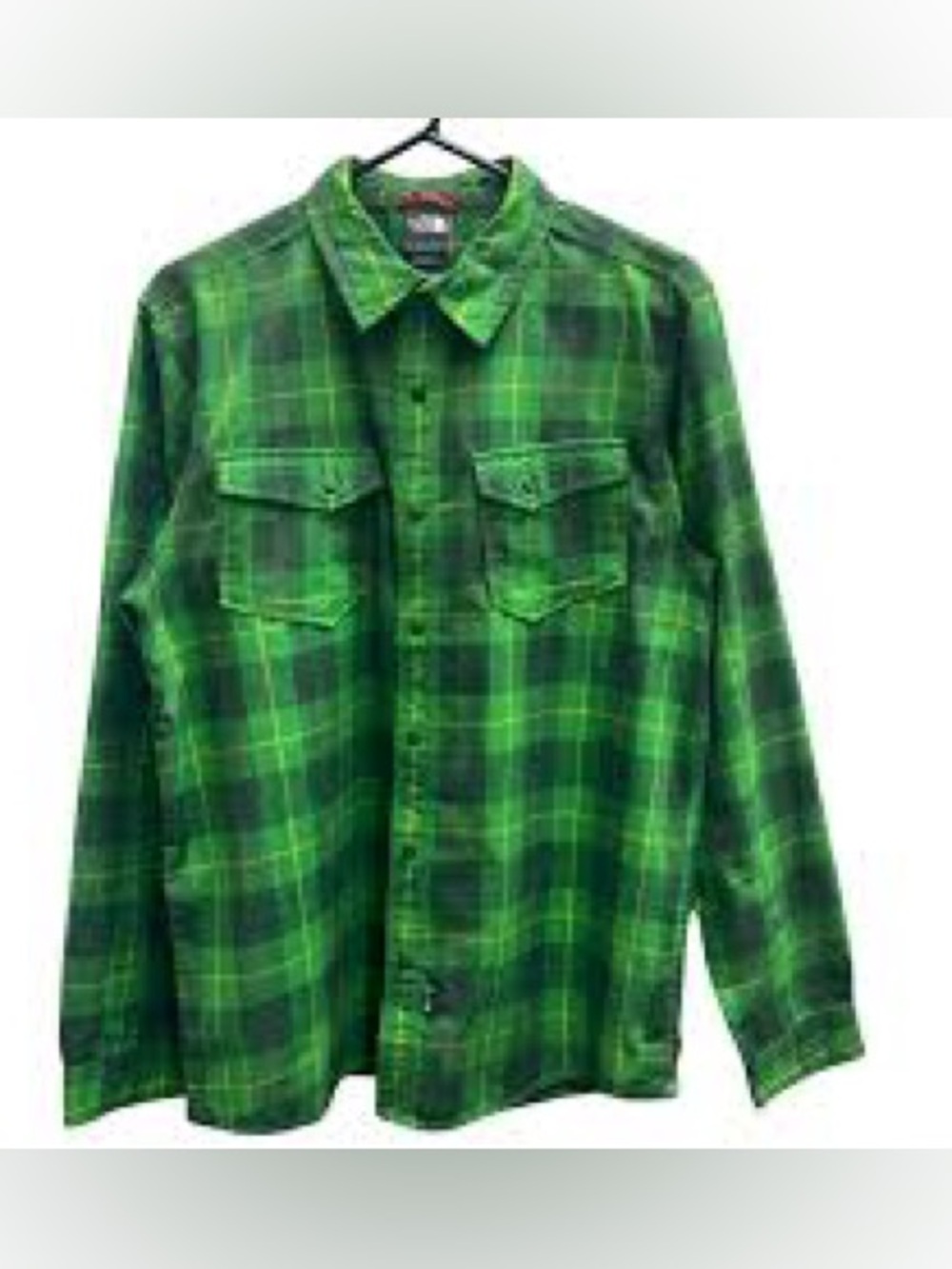 The North Face Green Plaid Casual Button-Down Shirt Medium